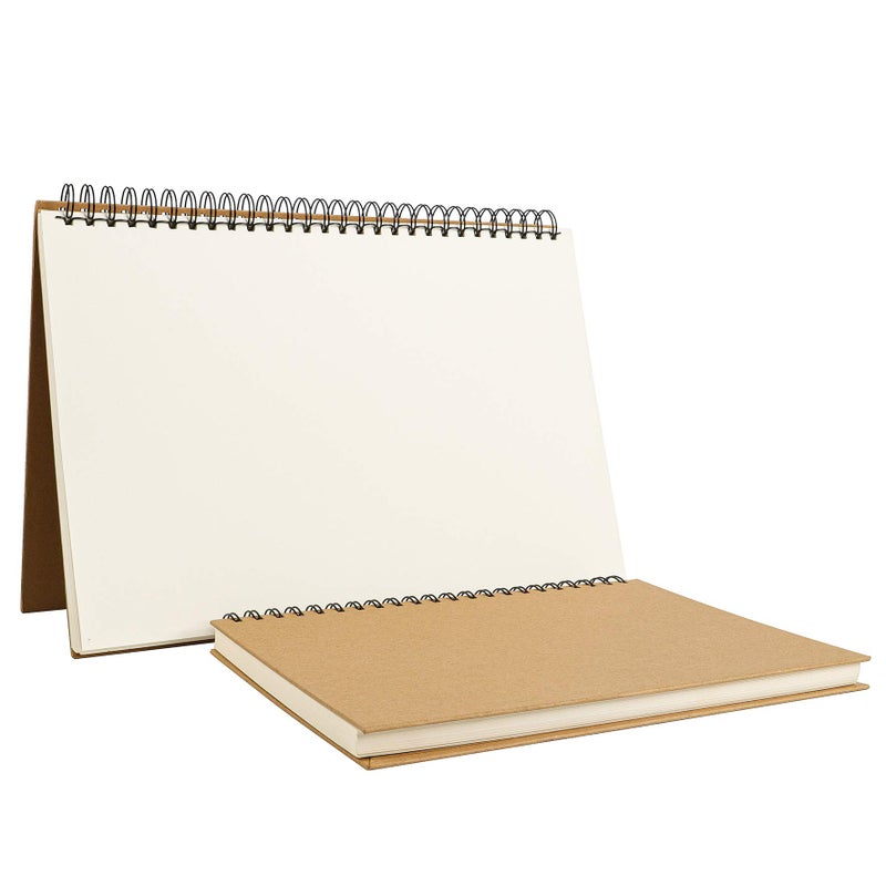 TOP-Pindu Spiral Sketchbook Pad, Blank Scrapbook, Art Drawing Book, 120 Pages/ 60 Sheets 140gsm (A4) - Image 2